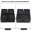 4PCS Durable Stackable Bed Risers Black Square MoisturE proof Insect