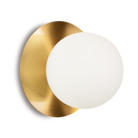 Edwarmlux 1 Light Wall Sconce, Mid Century Modern Globe Wall Sconce, Ceiling Light Fixture, Vanity Light Fixture, Indoor Wall Light for Living Room Bedroom Hallway Bathroom Entry (Brushed Gold)