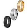 Kakonia 3Pcs Stainless Steel Rings for Men Women 8MM Wedding