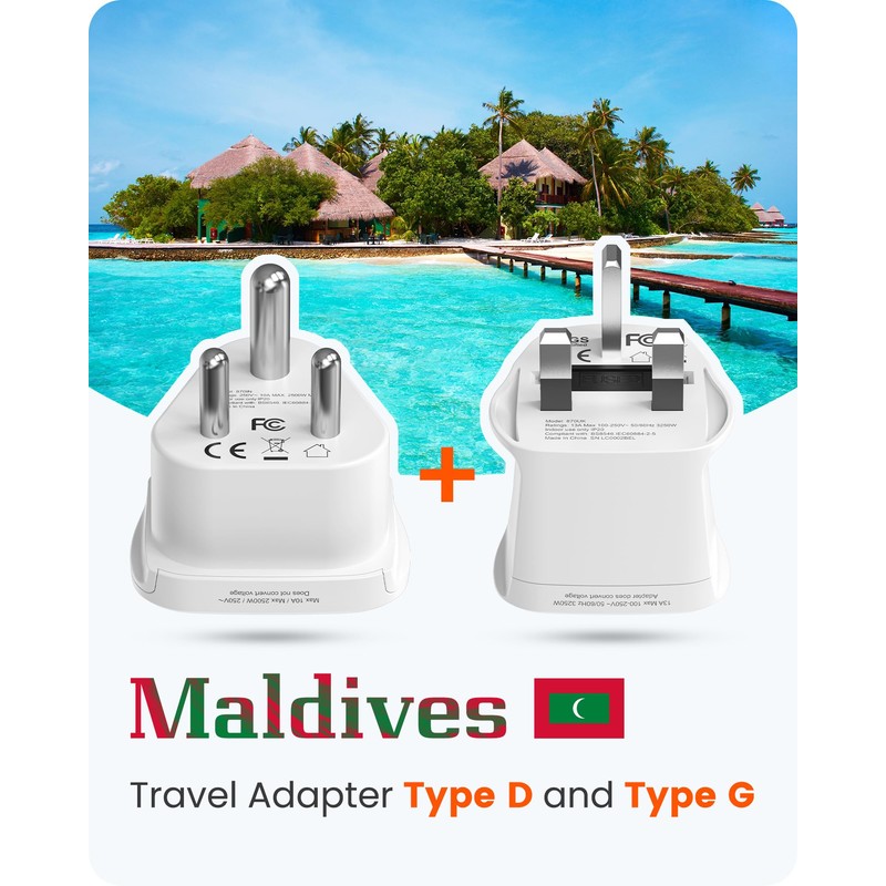 LENCENT Type D and G Travel Adapter Plug Adapter for