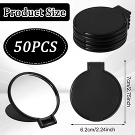 Telooco Telooco 50 Pcs Round Compact Mirror for Purse Mini Folding Mirror Portable Pocket Mirror Makeup Small Mirror Vintage Portable Travel Makeup Mirror for Women Daily Use