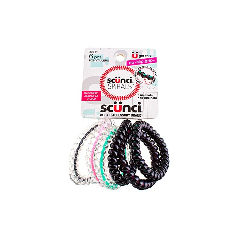 Scunci Spiral Ponytailers with NS Inner Core, 6CT
