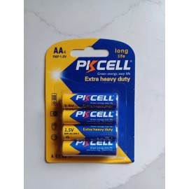 Pkcell AA Batteries 1.5V 2A R6P MX1500 UM3 Zinc-Carbon for Remote Control