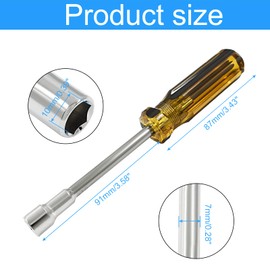 Biaungdo 10mm Socket Wrench Screwdriver, Hex Socket Wrench High-Carbon Steel Hexagon Nut Driver Non-Magnetic Tip Hex Nut Screwdriver Hand Tool for Repairs(Plastic Handle)