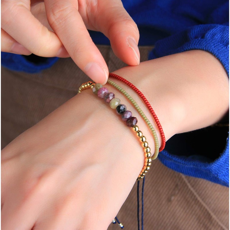 Colorful Friendship Bracelets Beaded Thin Strand Bracelets Women Fashion Jewelry