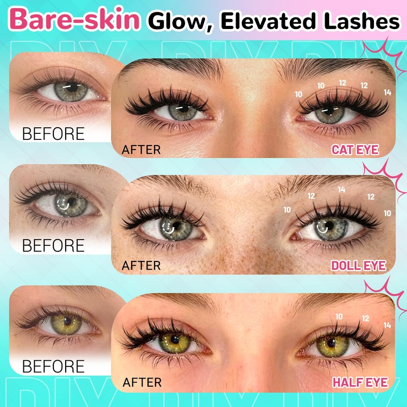 Manga Lash Clusters Kit Spiky Eyelash Cluster Anime Lashes Extensions