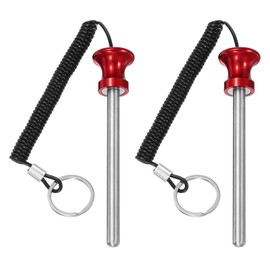 YELARXI Weight Stack Pin, Weight Gym Pin Strength Training Equipment Replacement with Pull Rope, 0.4 x 4.7 Inch Fit for Commercial Home Gym Club Machine Accessories (2 Pack, Red)