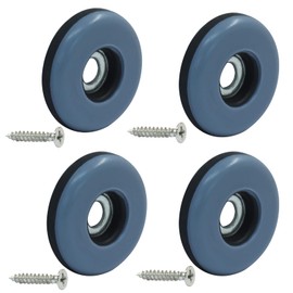 Hordion 48pcs Teflon Furniture Sliders Pads 1" (25mm), Round Chair Glides with 48pcs Screws Carpet Tile Hardwood Floors Protectors, Grayish Blue