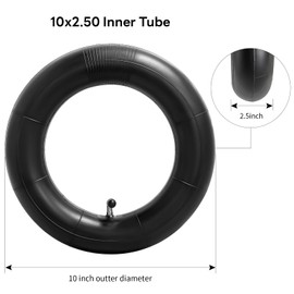 Heavy Duty 10x2.50 Thicker 40% Butyl Inner Tube with CR202 90° Bent Valve Stem, 10 Inch Smart Self Balancing Electric Scooter Tire Tube Fit for 36v 48v 400w 500w 800w Hub Motor (Pack of 2)