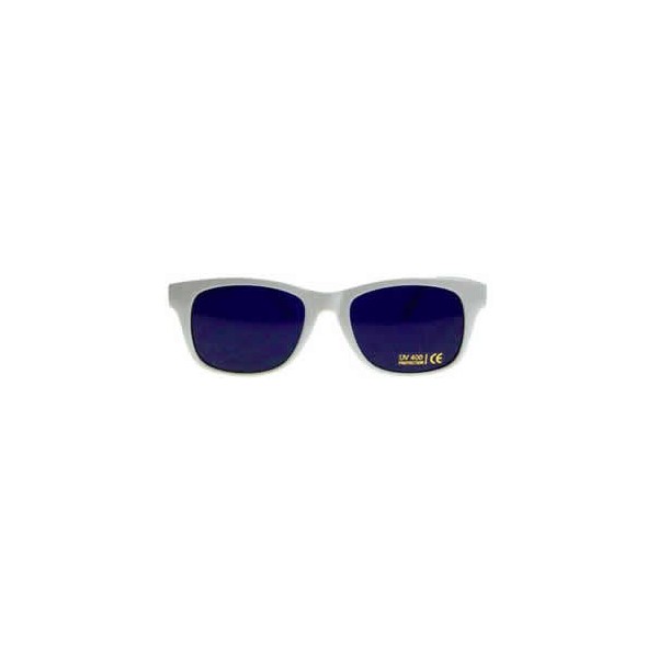 Colored Lens Color Therapy Glasses - White Frame Classic Style (Indigo)