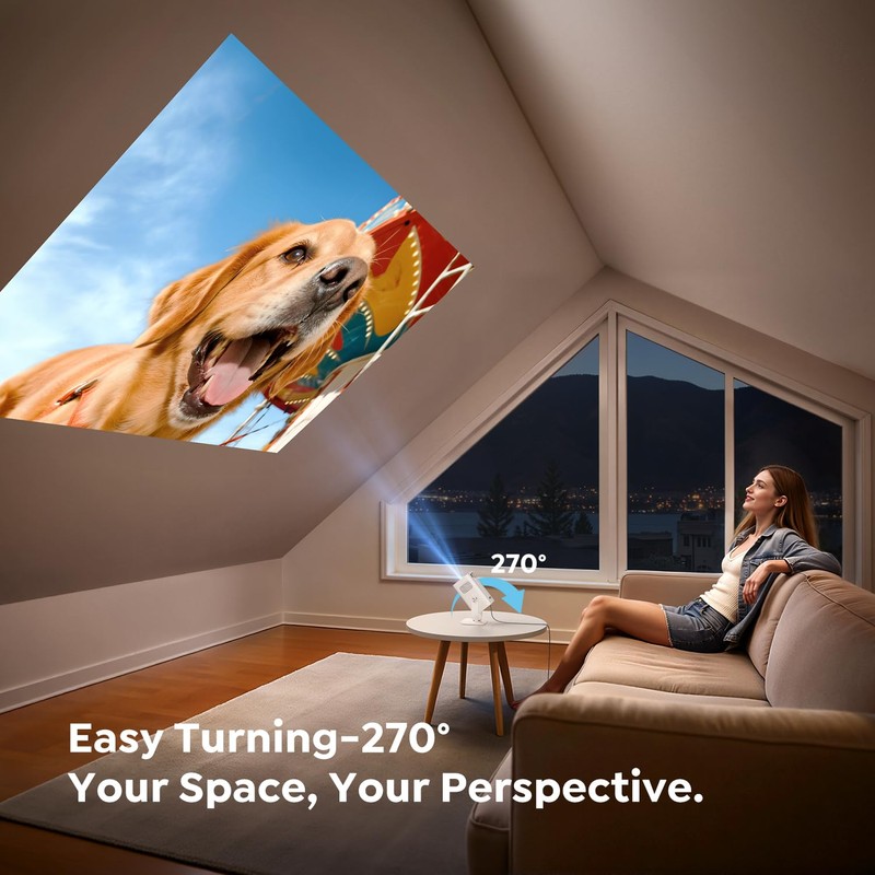 TOPTRO Mini Projector 1080P 4K Supported【Android 13 & Short Throw】