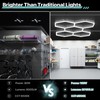 Litezone Hexagon Garage Lights: 168W 5 Grids LED Garage Lights