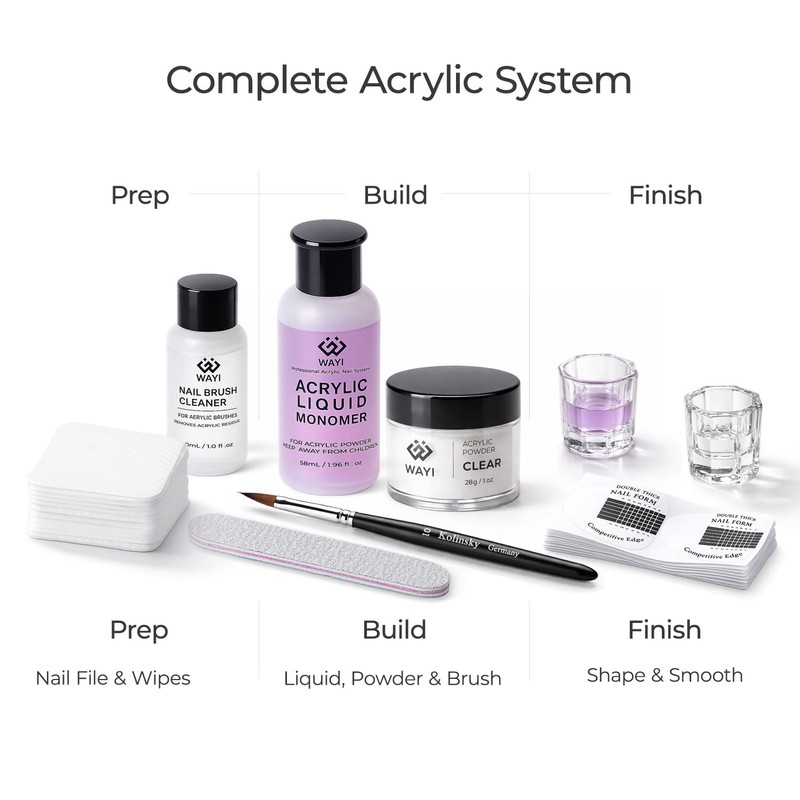 WAYI Acrylic Nail Kit for Beginners – All-in-One Starter Set