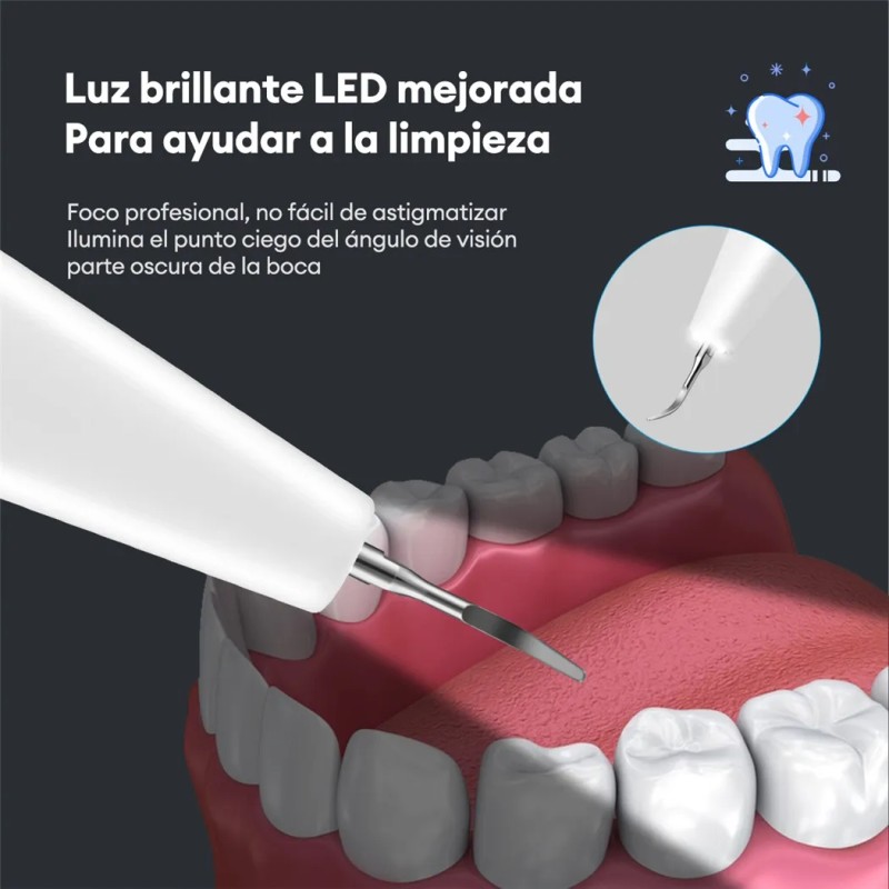 Escalador Eléctrico Led Ultrasónico Cuidado Bucal Kit