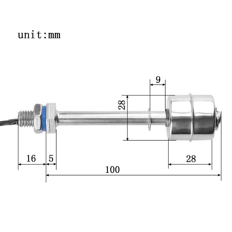 Elecall 4"Float Switch Stainless Steel Tank Water Level Sensor 110V