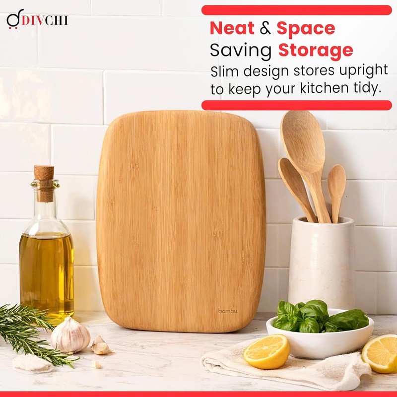 DIVCHI Bamboo Cutting Board Wooden Chopping Board for Kitchen Durable