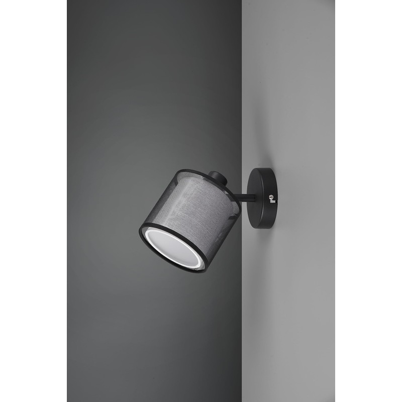 Trio Leuchten Burton 811400132 Wall Spotlight Metal Matte Black Fabric