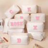 Kigeli 10 Pcs Preppy Makeup Bags with 26 Chenille Letters