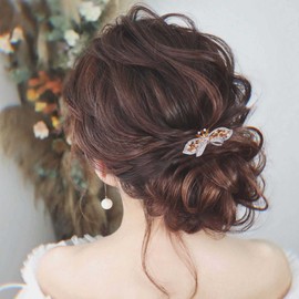 Yheakne Crystal Wedding Hair Clip Barrette Gold Flower Rhinestone Hair Barrette Clip Bling Bridal Headpieces Decorative Head Clip Headwear Crystal Bride Hair Accessories for Women and Girls Gifts for Bridesmaid (Champagne)