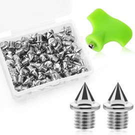 AUGSUN 120pcs 3/16 inch Stainless Steel Track and Cross Country Spikes with Spike Wrench, Replacement Spikes for Sprint Sports Shoes