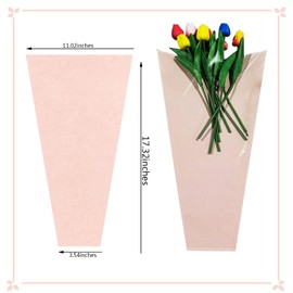 Flower Bouquet Sleeve Floral Packaging Bag, 20 Pcs Kraft Paper Flower Bags for Valentine, 11×17 Inch Floral Arrangement Supplies for Florist, Mother's Day, Bridal Shower, Graduation Gift (Pink)