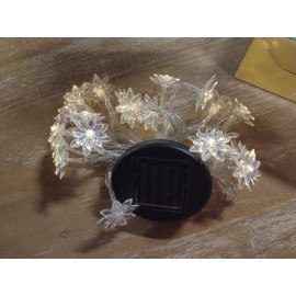 One Stop Gardens Solar Flower LED String Light, 15 Pc. Outdoor/indoor Patio Garden Auto Lights