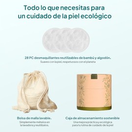 El secreto de belleza de Madelalu: Este set de 28 piezas Almohadillas de Algodón Orgánico es perfecto para cuidado de piel sensible de forma ecológica y segura. Disfruta