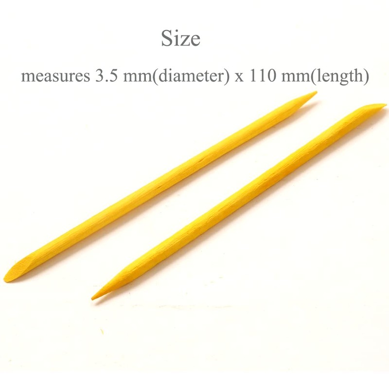 Borogo 100 Pcs Orange Wood Nail Sticks Double Sided Multi