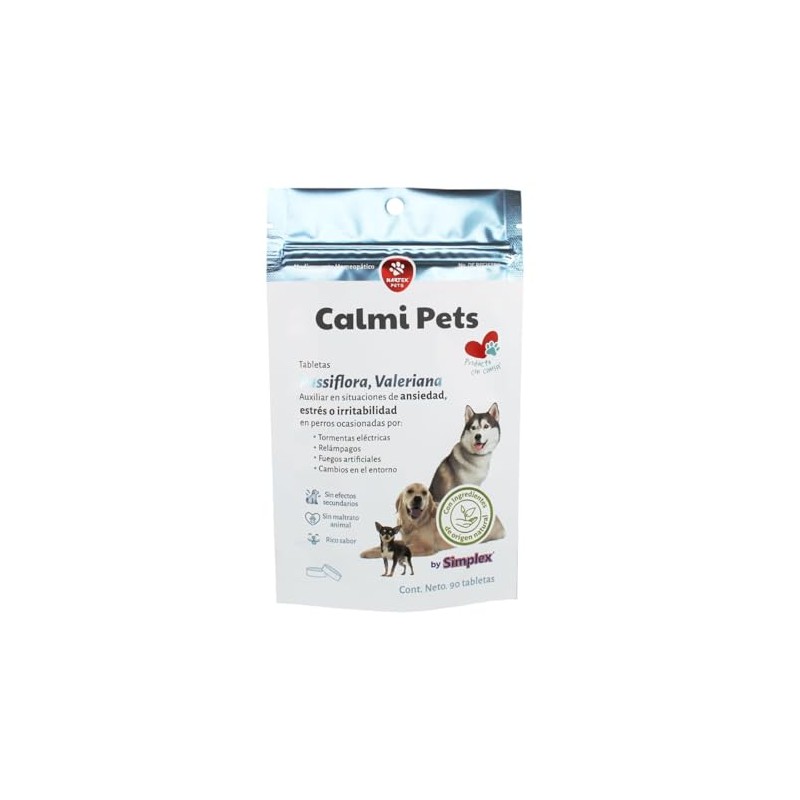 Calmi Pets Relajante Perros Gatos Viajes Estrés Pack 3x90 Tabs