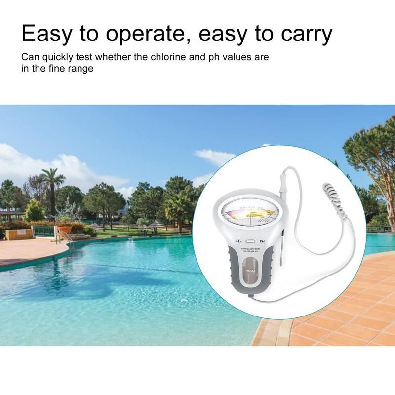 Zunate 2-in-1 Chlorine pH Meter for Swimming Pools, Water Tester