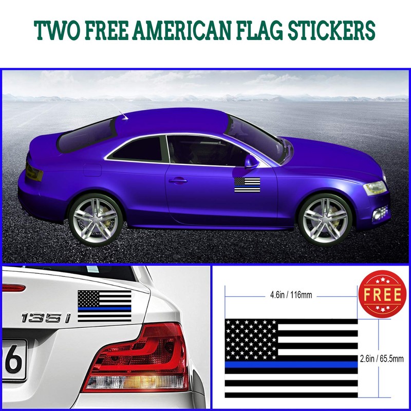 FBJTDQ Police Thin Blue Line License Plate Frame-American Flag Patriotic