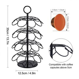 Wdmiya Capsule Holder for Dolce Gusto 36 Pieces, Rotatable Capsule Dispenser, Accessories for Coffee Capsules, Capsule Stand for Storage, Large Capacity, Stylish Kitchen & Office Supplies (Black)