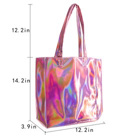 Reberomantic Goodbag Boutique Hologram Tote Bag Laser PU Shoulder Bag Large Capacity Fashion Holographic Handbag for Work