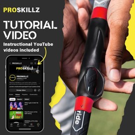 PROSKILLZ UK PRO Golf Grip Trainer + Free Access To Tutorial Videos – Hand Placement & Muscle Memory Trainer for Improved Swing, Accuracy, & Control. Durable Trainer for All Skill Levels (Black/Red)