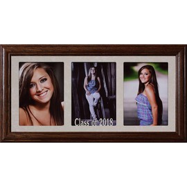 Class of 2025 Triple 5x7 Photo Frame - Choice of Mat & Frame Color - Perfect Graduation Gift for High School or College Graduates from Parents or Grandparents, hold 4x6 or cropped 5x7 photos