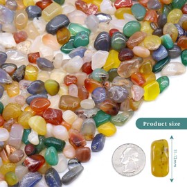HEOUCH 200 g Gemstones for Children, Treasure Hunt, Natural Tumbled Stones in Various Sizes, Colourful Lucky Stone, Naturally Dyed Texture, Suitable for Vases and Aquarium Decoration