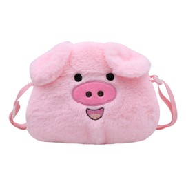 Cute Panda Bear Pig Crossbody Bag for Girls Women Plush Panda Purse Small Fluffy Shoulder Bag Fuzzy Animal Crossbody Bag