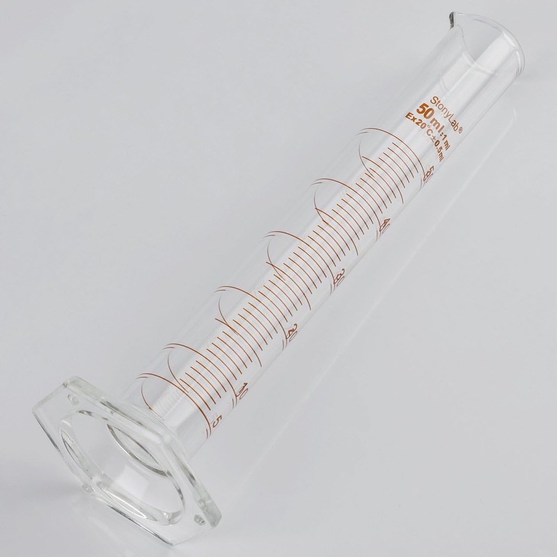 stonylab Graduated Cylinder, 2-Pack B Grade Borosilicate Glass Cylinder with