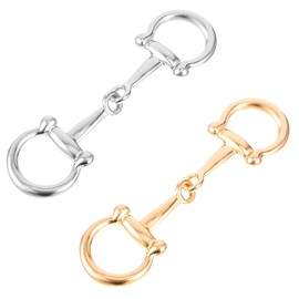 2pcs Horse Bit Buckle Double Silk Scarf Buckle Ring,D Ring Snaffle Bit Buckles for Women Diy Snaffle Horse Jewelry Loafer Shoes Decoration