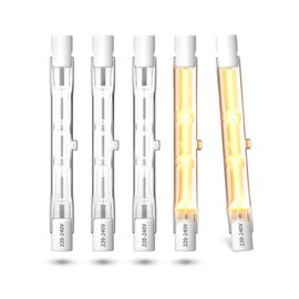 Lamptobe R7S Halogen Rod 78 mm 40 W 230 V Halogen Bulbs R7s 78 mm Dimmable Warm White 2700 K J78 T3 Linear Halogen Bulbs, Pack of 5