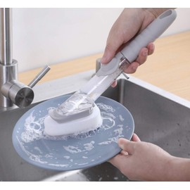 MICHELLE N LOGAN Auto Dispenser Handled Scrubber Brush for Kitchen