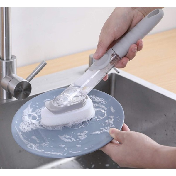 MICHELLE N LOGAN Auto Dispenser Handled Scrubber Brush for Kitchen