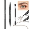 2-in-1 Dual-Ended Eyebrow Pencil, Microblading Eyebrow Pencil with 2 Fork