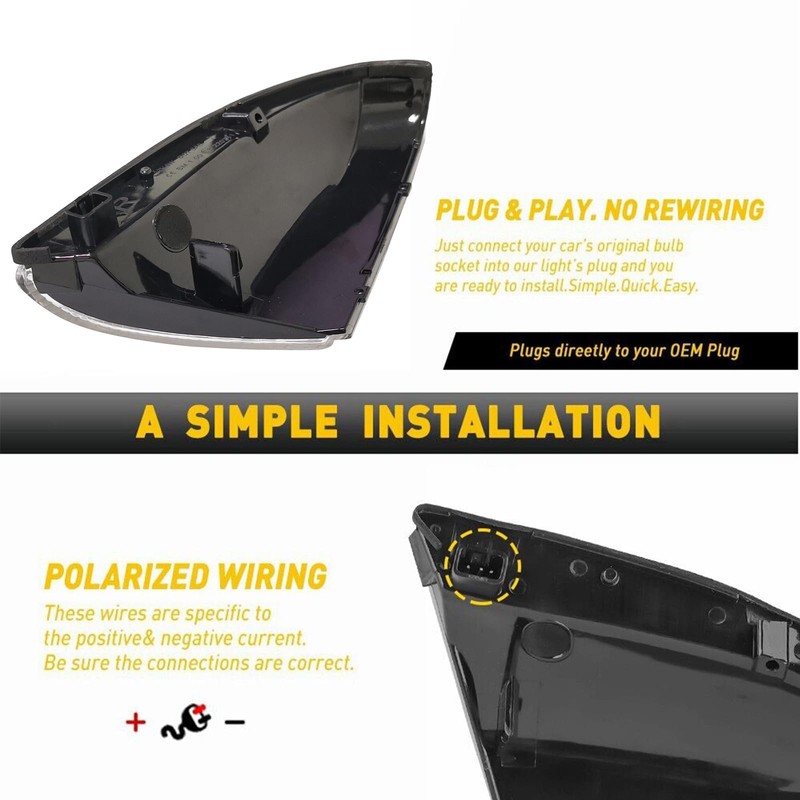 Front Mirror Turn Signal Puddle Light Compatible with Dodge Ram