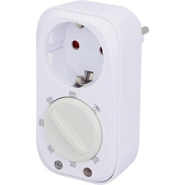 UNITEC Twilight Timer | For Indoor Use | Twilight Sensor, Countdown 2/4/6/8h, Mechanical Rotary Switch, LED Display, 230V/16A, 3680W, IP20, Increased Touch Protection, White