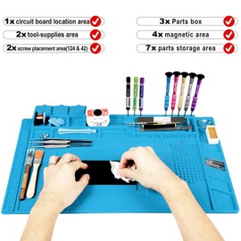 CLICK HELP Matte 30 cm x 45 cm aus antistatischem ESD-Silikon, rutschfest, bis 500 °C, für Reparaturen von Smartphones, Tablets