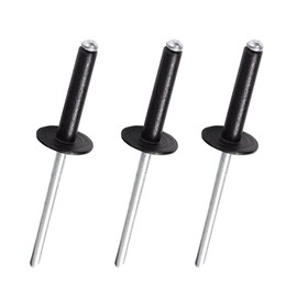 Maozaa 50 pcs 3/16" x 1" Large Flange Black Aluminum Blind Rivets, 4.8 x 25mm Pop Rivets, Blind Rivets for Metal