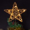 LAWOHO Christmas Tree Topper Star, 10-inch Rustic Brown Rattan Natural