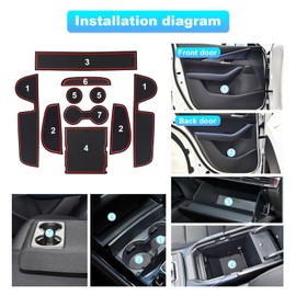 BIXUAN CX30 2024 Compatible with Mazda CX-30 2019-2023 2024 Non-Slip Mats Centre Console Armrest Rubber Mats, Drink Holder Mat, Operating Lance Non-Slip Door Seam, Pack of 10 Mats