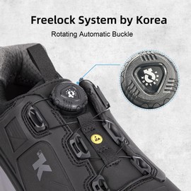 K by Kexin ESD Shoes for Men, Alloy Toe Safety Freelock Fit Quick Lacing System Static Proof, Waterproof, Puncture Proof, Oil and Slip Resistant, Lightweight Industrial Work Shoe Sneakers Black